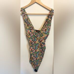 NWT Boden Floral One-Piece Swimsuit in Green, Blue, Pink, Yellow